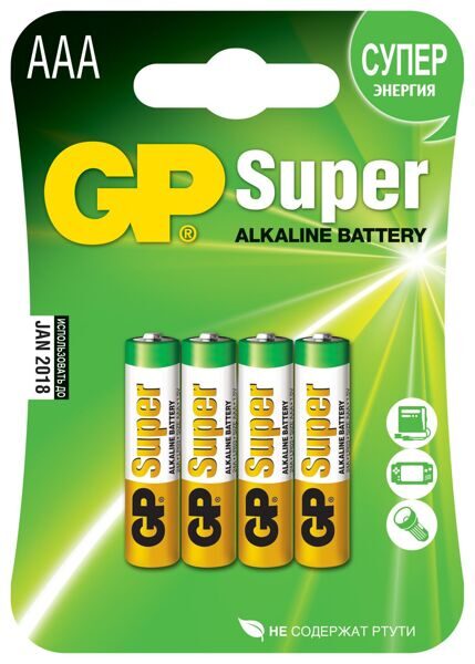 Батарейка GP  LR03  SUPER  BL-4       (4) (40) (320)
